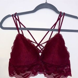 PINK Burgundy Lace Bralette